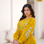 Golden Olive Bloom – Embroidered Lawn 2PC Eid Edition