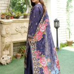 Stitched Elegant Purple Embroidered Winter Corduroy 3-Piece Suit