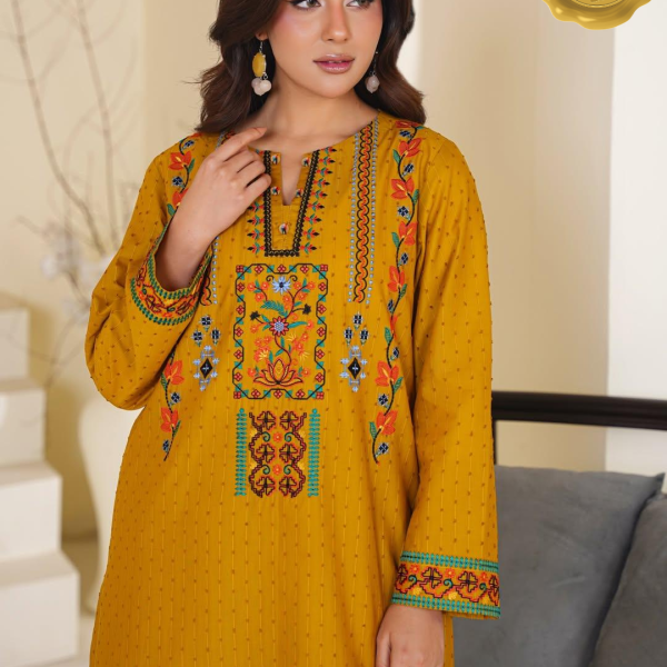 Mustard Bloom – Embroidered Lawn 2PC Eid Edition