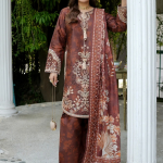 Stitched Embroidered Winter Corduroy 3-Piece Suit