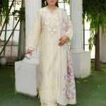 Stitched Ivory Embroidered Winter Corduroy 3-Piece Suit