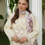 Stitched Ivory Embroidered Winter Corduroy 3-Piece Suit