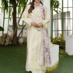 Stitched Ivory Embroidered Winter Corduroy 3-Piece Suit