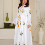 Eid al-Fitr Collection – Stitched 2 Piece Cotton (White with Yellow Floral Embroidery)