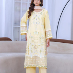 Eid al-Fitr Lawn Embroidered Dress – Cream Yellow