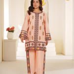 Eid al-Fitr Collection – Stitched 2 Piece Lawn Embroidered Dress in Soft Pink